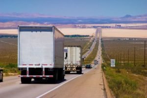 long distance moving truck on highway